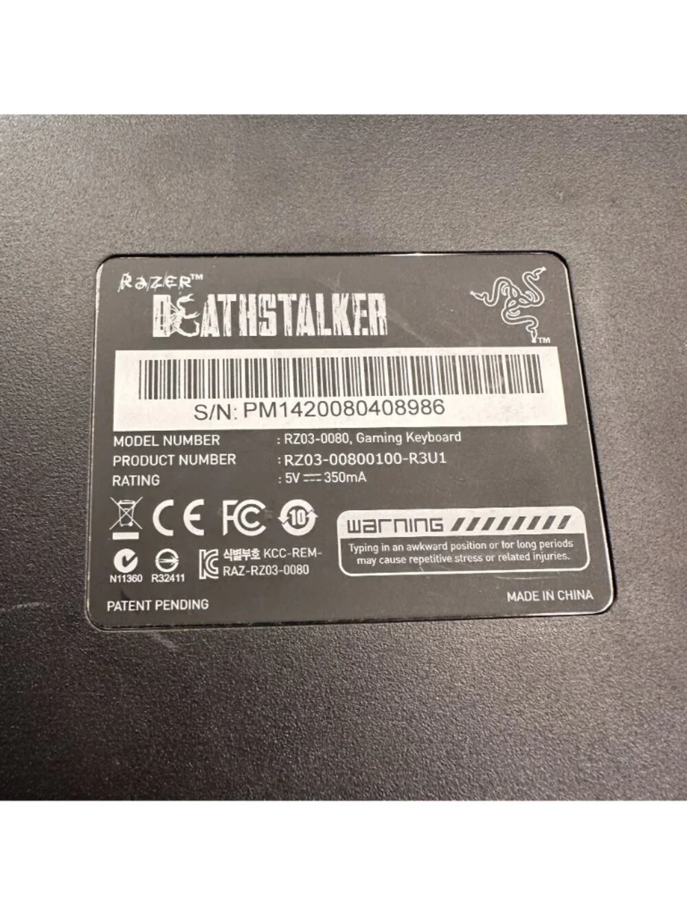 Razer deathstalker gaming